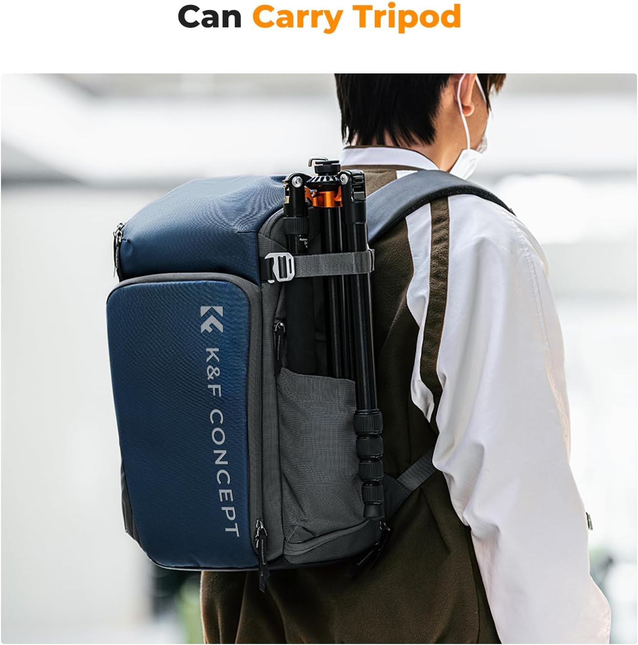 K&F CONCEPT Camera bags Waterproof 25L Large Capacity Camera Case with Raincover Camera Case 15.6 Inch Laptop Compartment Compatible with Canon/Nikon/Sony/DJI Mavic Drone Travel Camera Backpack