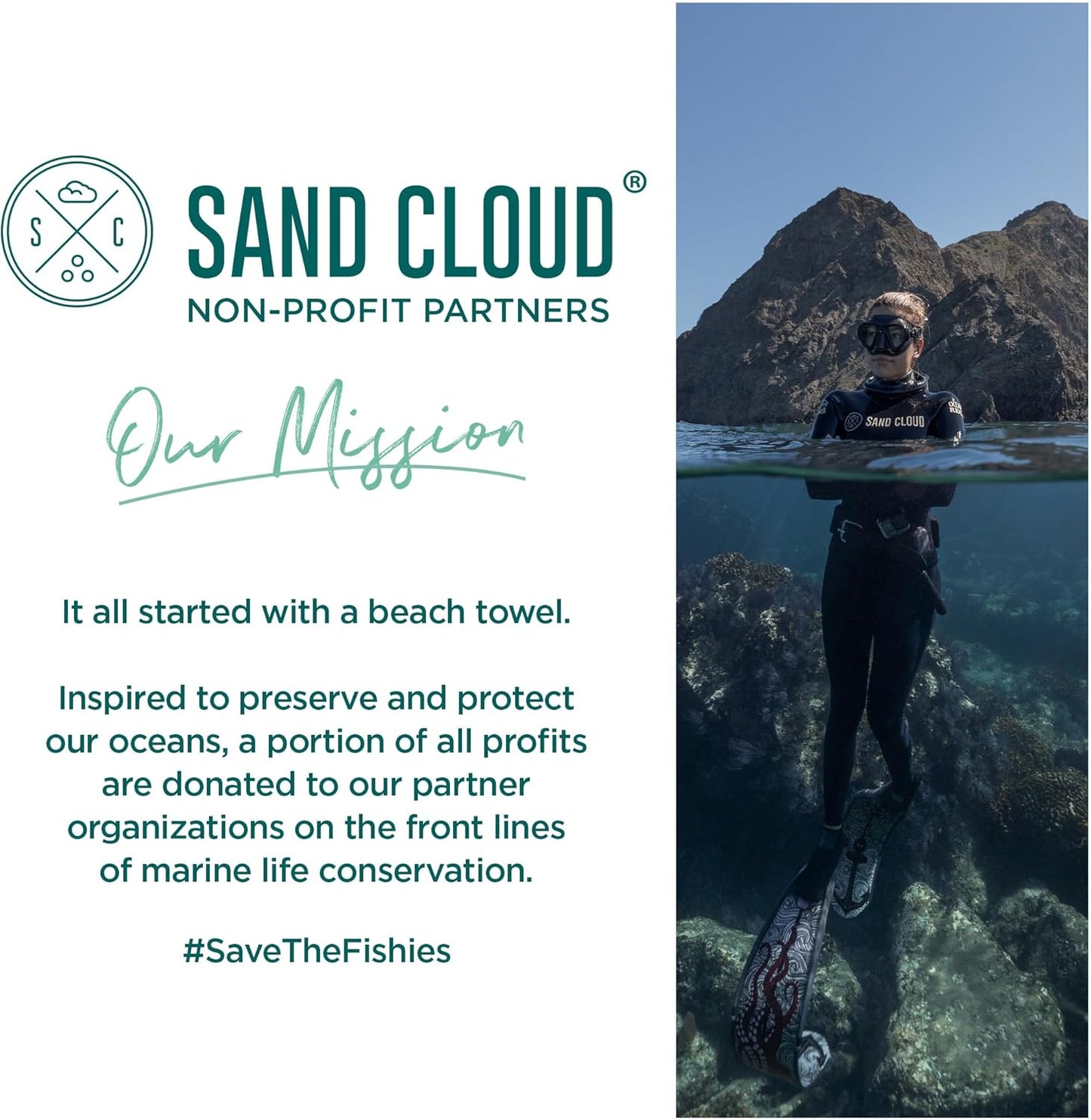 Sand Cloud Turkish Beach Towel - Sand Free - 100% Organic Turkish Cotton Yarn - Quick Dry Towel for Beach, Picnic, Blanket or Bath - As Seen on Shark Tank - Marine Life (Flynn Sea Lion)