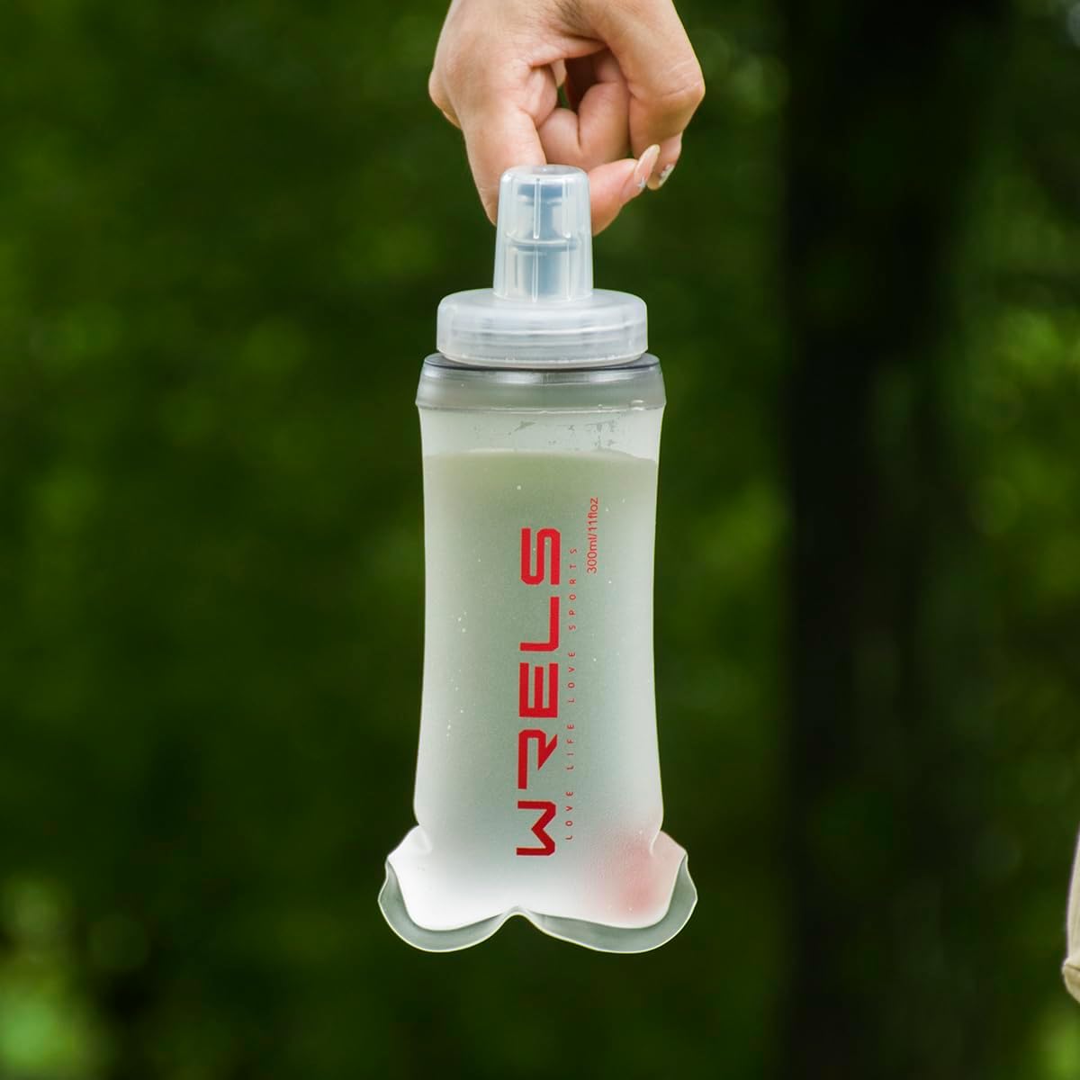 Soft Flasks Soft Running Water Flask Collapsible Soft Water Bottles Small BPA-Free for Sports Hiking Hydration Pack 500 ml/17oz，300 ml/10oz（300ml,red）