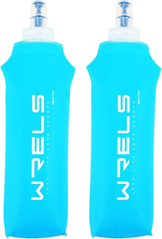 Folding Soft Flask Portable Collapsible Running Lightweight Water Bottle for Outdoor Sports,Travel with Mouthpeice Cover