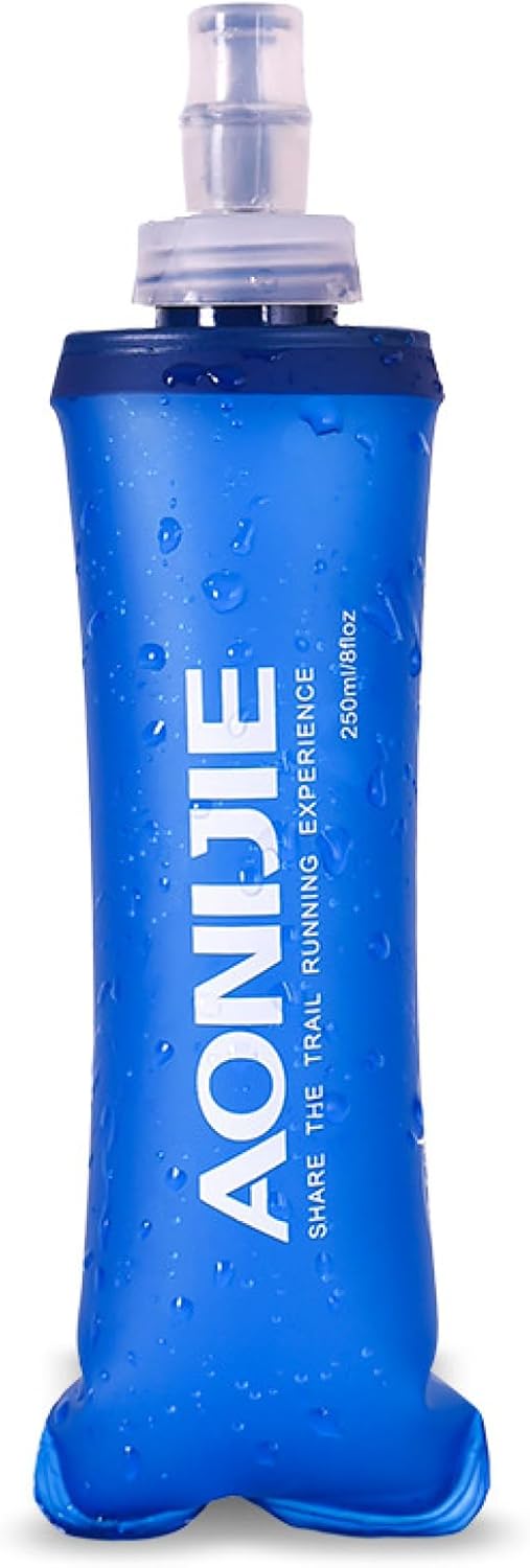 TRIWONDER TPU Soft Folding Water Bottles BPA-Free Collapsible Flask for Hydration Pack - Ideal for Running Hiking Cycling Climbing (250ml/8.45oz)