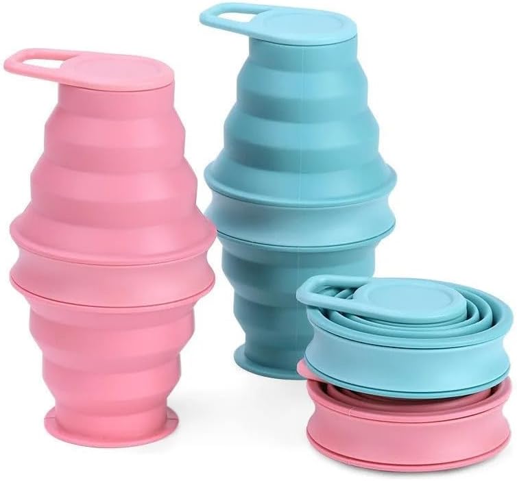 Collapsible Silicone Water Bottle - Foldable, Lightweight, and BPA-Free | 500ml (17oz) Reusable Leakproof Bottle for Camping, Travel, and Gym | Compact & Durable with Carabiner - Black