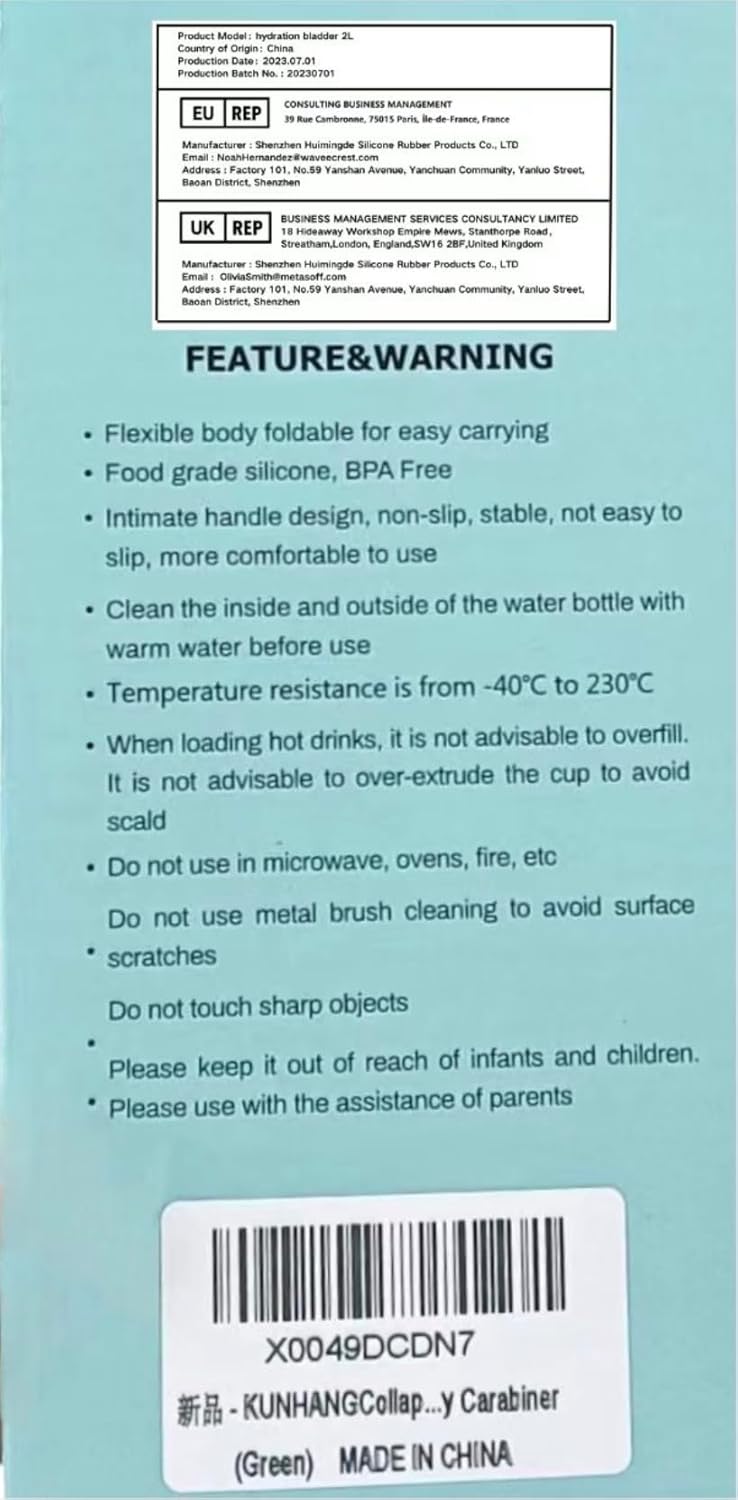 Collapsible Travel Water Bottle, Reuseable Silicone Foldable Water Bottles for Gym Camping Hiking, Portable Leak Proof Sports Water Army camouflage Bottle with rugby grenade Carabiner (Red)