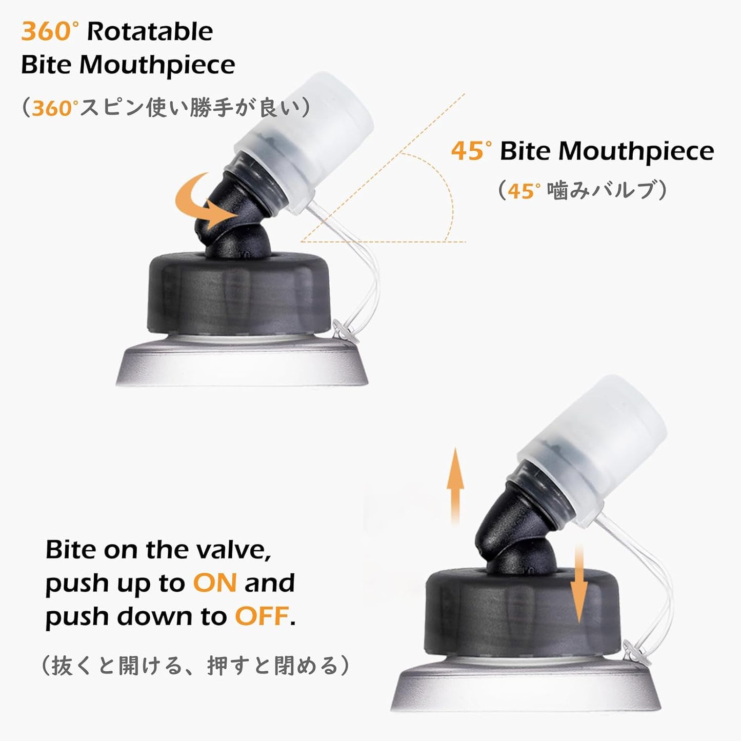 TRIWONDER Water Bottles TPU Soft Flasks Collapsible Running Flasks for Hydration Pack Backpack Hiking Cycling (Gray - 500ml - Pack of 2)