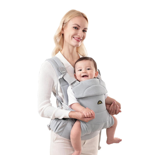 Baby Carrier for Newborns to Toddlers, Adjustable, Ultra-Soft and Weightless, Ergonomic Baby Carrier with Head Support, Baby Travel Gear, Baby Essentials (Blue)