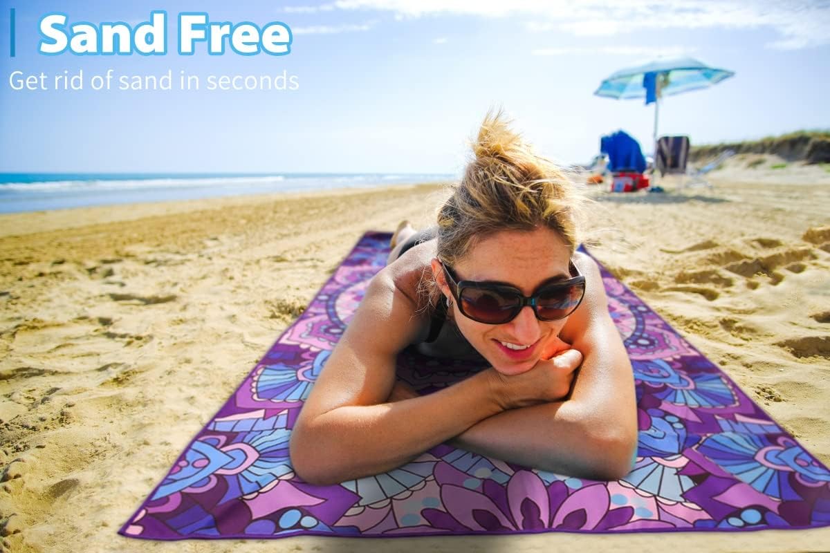 Microfiber Towel - Sand Free Absorbent Quick Dry for Pool, Swim, Camping, Sports, Beach, Backpacking, Yoga, Gym, Travel Towels XL 71x32 with Bag - Soft, Compact, Lightweight, Thin 4 Pack