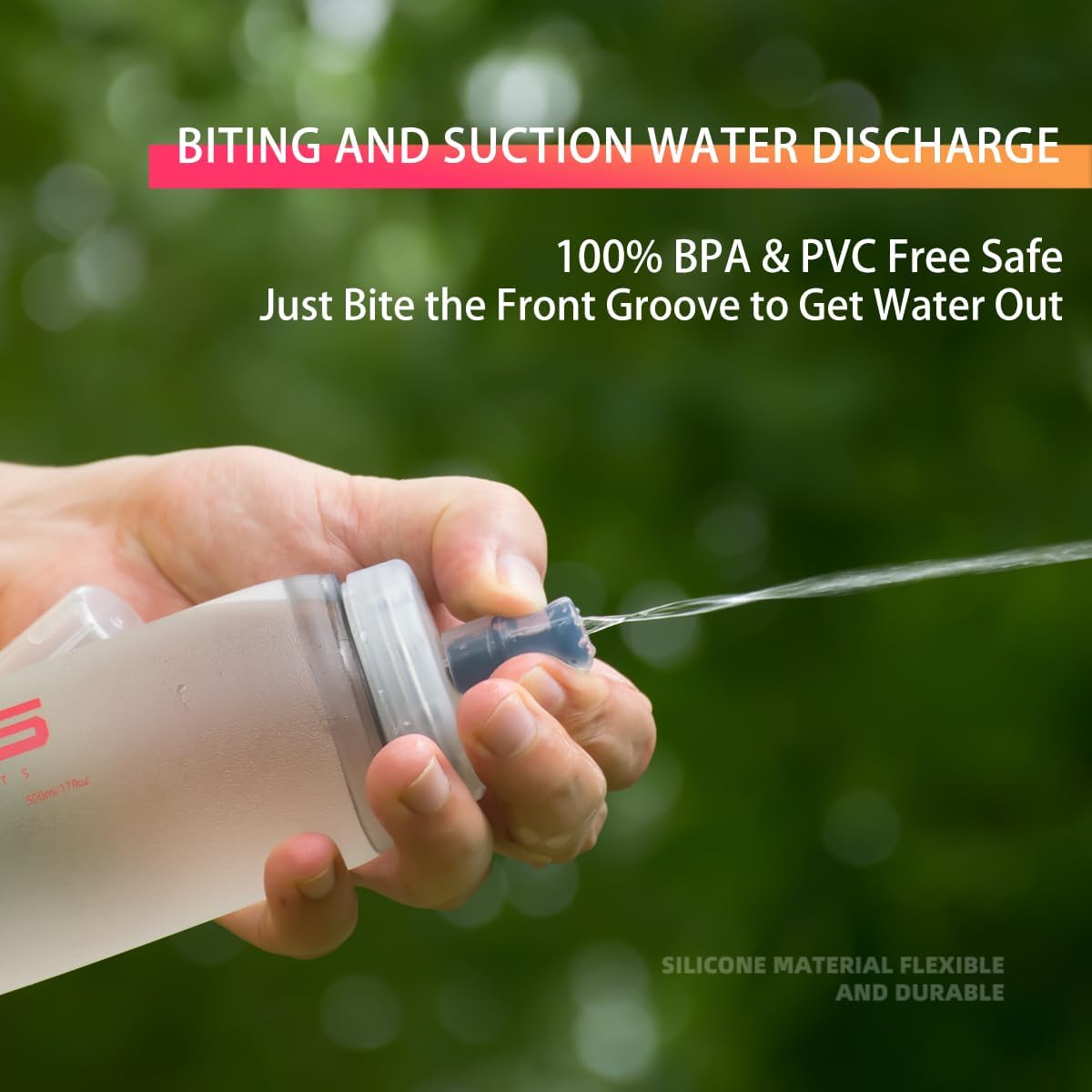 Soft Flasks Soft Running Water Flask Collapsible Soft Water Bottles Small BPA-Free for Sports Hiking Hydration Pack 500 ml/17oz，300 ml/10oz（300ml,red）