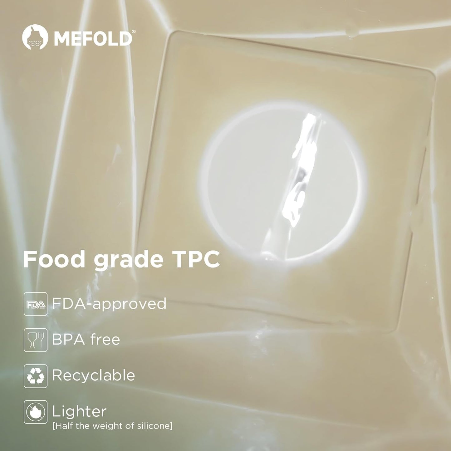 POMKAKA Collapsible Water Bottles 24.3oz(720ml), 2nd Generation Leakproof BPA-Free Travel Water Bottle,Lightweight Reusable Water bottle for Cycling Gym Camping Sports,Champagne White