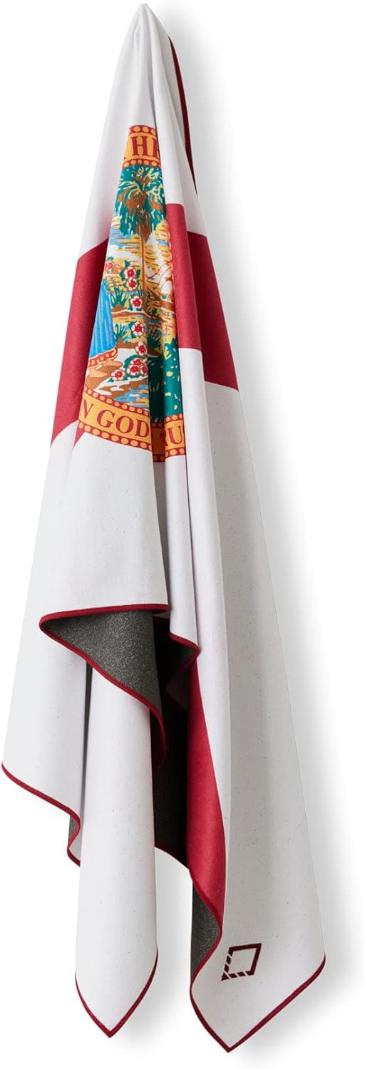 Nomadix Original Towel - Perfect for Beach, Pool, Travel, Camping, Yoga - Made with Recycled Materials - Super Absorbent - Sand Resistant - Florida State Flag - 72.5x30
