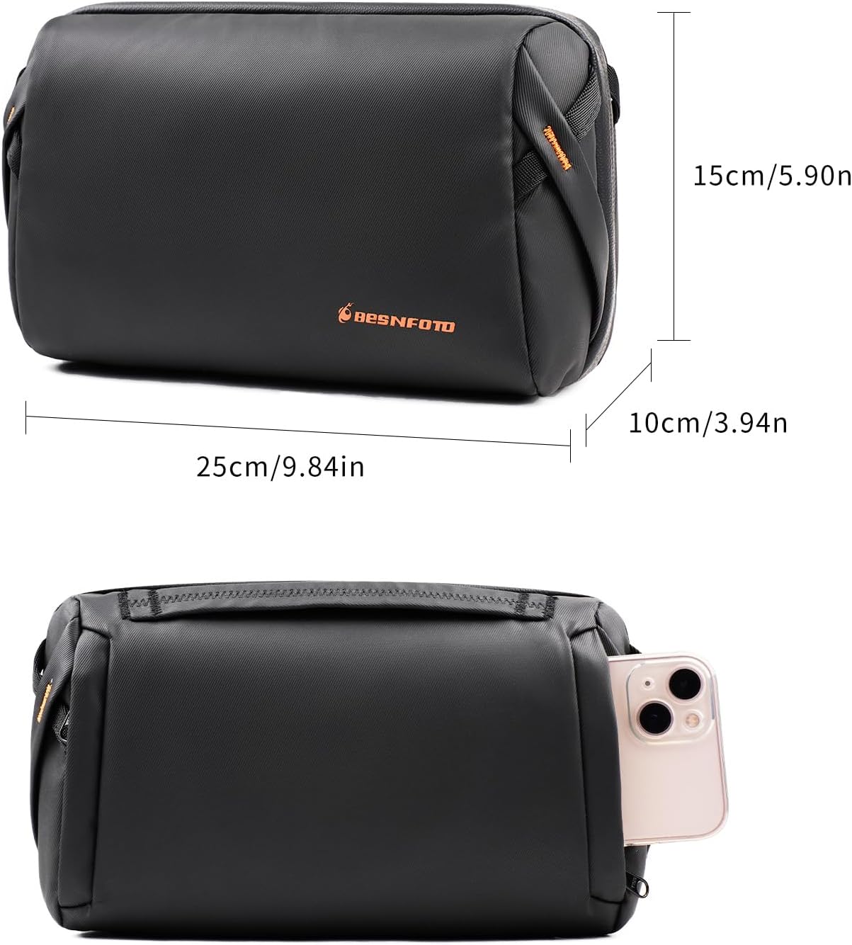 Besnfoto Tech Pouch Electronic Organizer Accessory Bag Waterproof Travel Portable Carrying Case for Cables, Camera Batteries, Photography card, MaceBook Charger