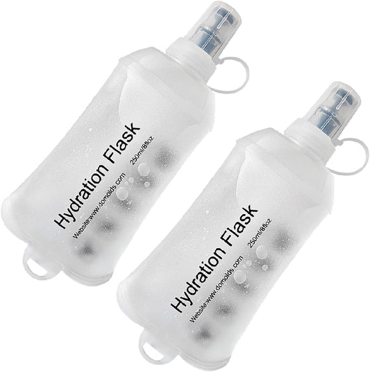 AXEN Soft Flask TPU Foldable Running Hydration Flask, Soft Collapsible Water Bottle for Hydration Pack Cycling Marathon Running Hiking