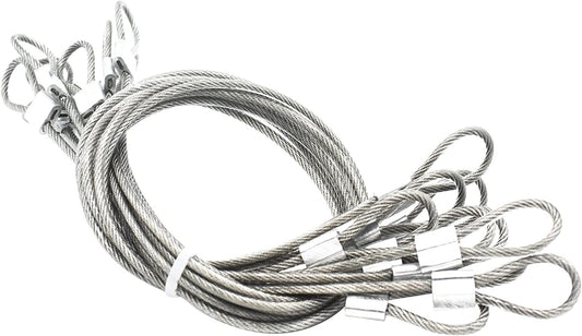 10 pcs 20 inch (50cm) 3mm Thickness Stainless Steel Wire Cable with Loops Vinyl Cover Coated Short Rope Lanyard Lock Safety Tether Chains, Clear