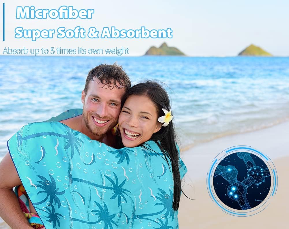 4 Pack Microfiber Oversized Lightweight Beach Towel 71"x32" XL Extra Large Thin Sand Free Towels Travel Swim Pool Yoga Gym Camping for Adults Beach Essentials Accessories Vacation Gift