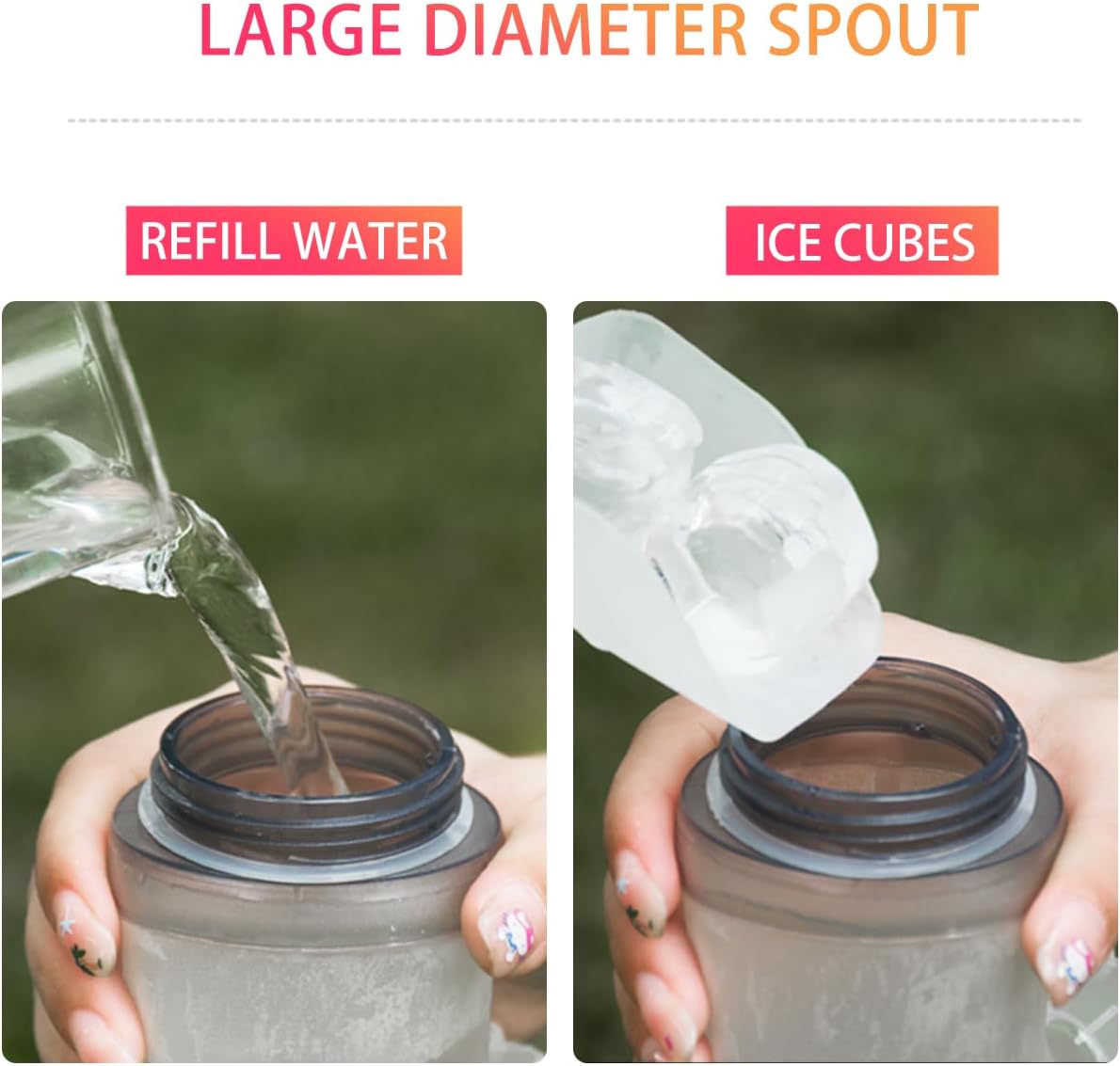 Soft Flasks Soft Running Water Flask Collapsible Soft Water Bottles Small BPA-Free for Sports Hiking Hydration Pack 500 ml/17oz，300 ml/10oz（2pack-300ml,blue）