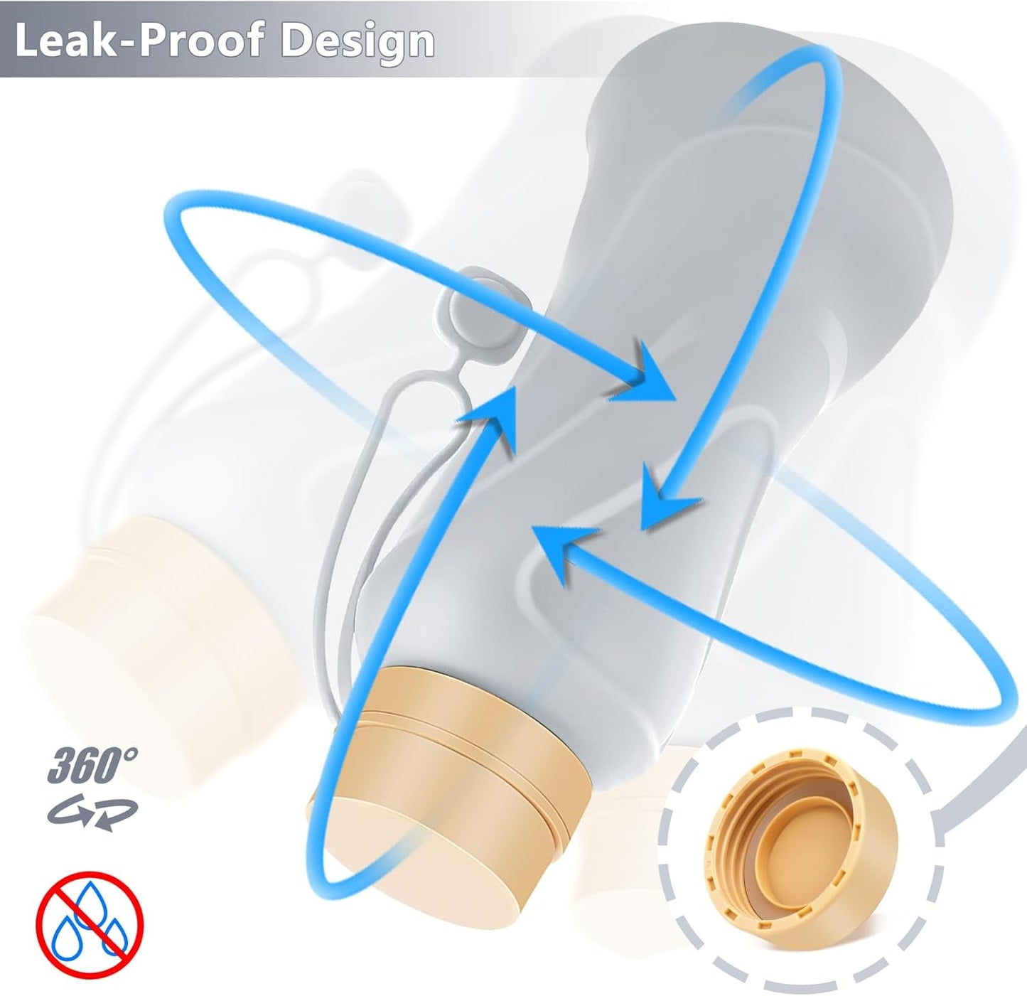 Collapsible Water Bottles,650ml,Leak Proof,Reuseable BPA Free Silicone Foldable Water Bottles,Durable Lightweight for Travel Gym Camping Hiking,Compact Size Portable Sports Water Bottle (Grey)