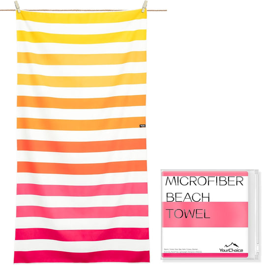 Your Choice Microfiber Quick Dry Sand-Free Beach Towel for Adults & Kids (67x35 Inch, 60x30 Inch) - Oversized, Compact, Lightweight, Absorben