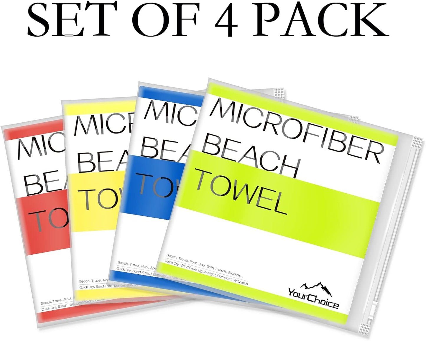 Your Choice Microfiber Quick Dry Sand-Free Beach Towel for Adults & Kids (67x35 Inch, 60x30 Inch) - Oversized, Compact, Lightweight, Absorben