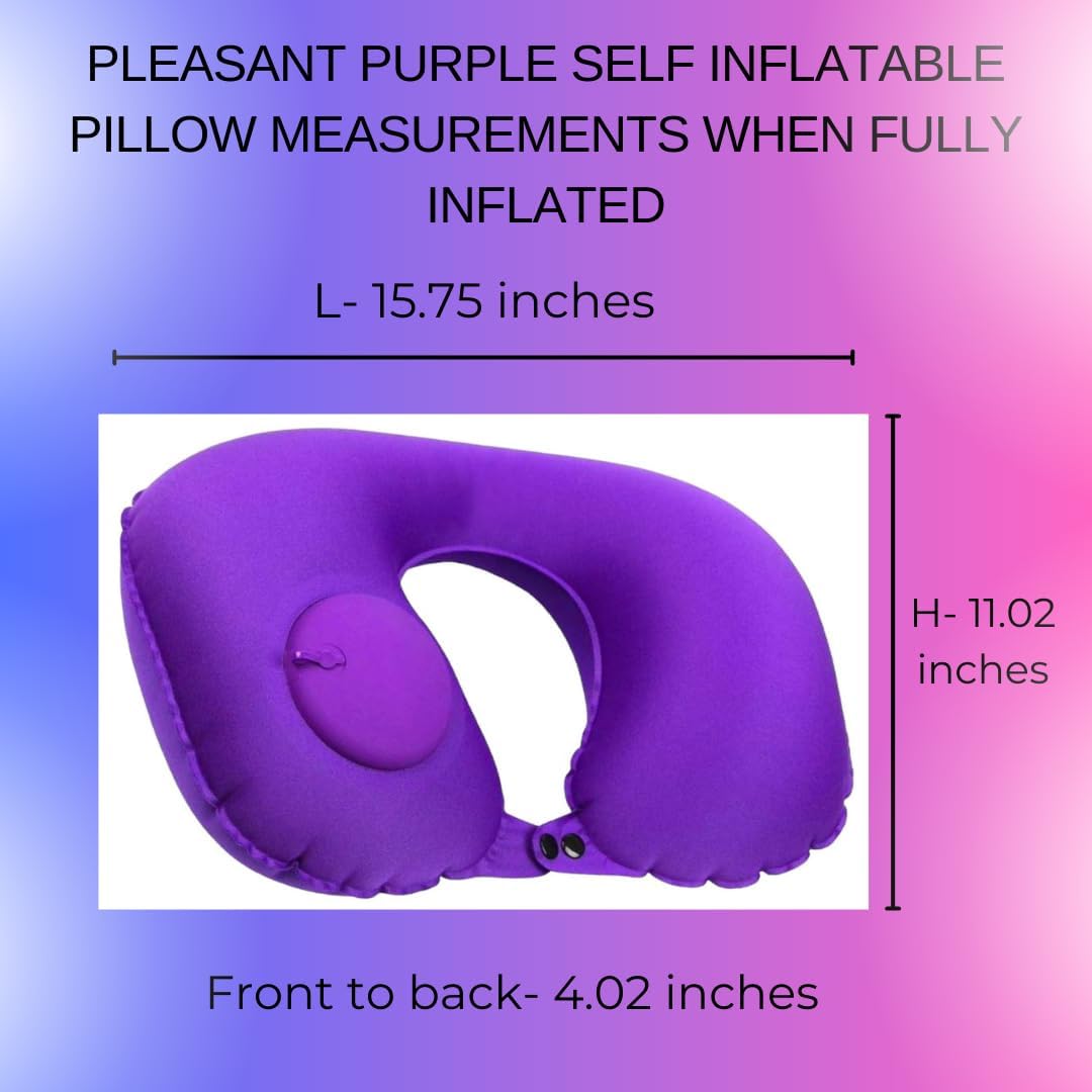 Inflatable Travel Pillows for Airplanes - Neck Pillow Inflatable - Press Pump- Blow up Airplane Pillow -Milk Silk TPU