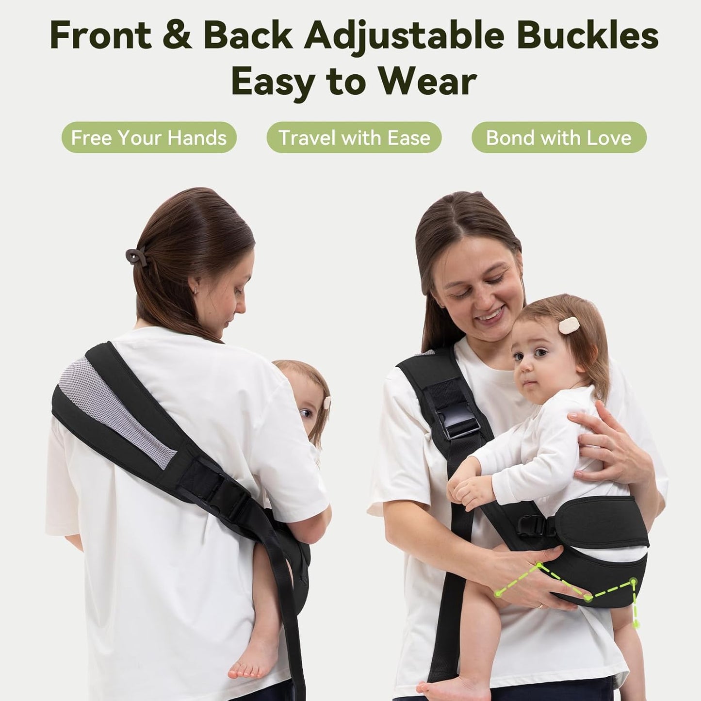Baby Carrier Newborn to Toddler-Adjustable Baby Sling Carrier,Baby Sling Carrier for 25-60lbs,Comfortable Toddler Sling for Hands-Free Carrying
