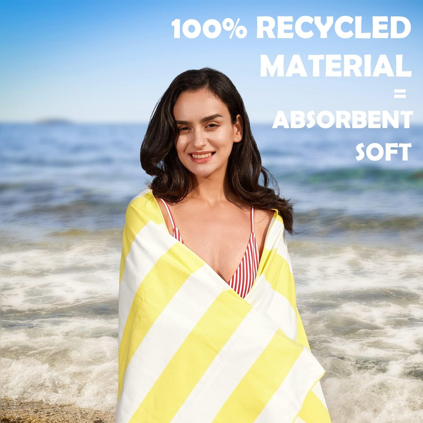 Your Choice Microfiber Quick Dry Sand-Free Beach Towel for Adults & Kids (67x35 Inch, 60x30 Inch) - Oversized, Compact, Lightweight, Absorben