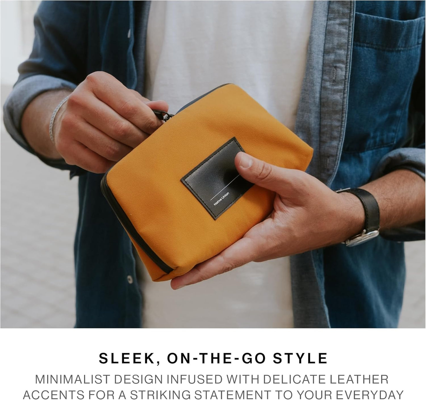 Native Union Stow Lite Organizer W.F.A Tech Organizer – Minimalist Travel Pouch Made of Recycled Materials for Everyday Accessory Storage & Protection – Stores Cables, Chargers & More (Navy)