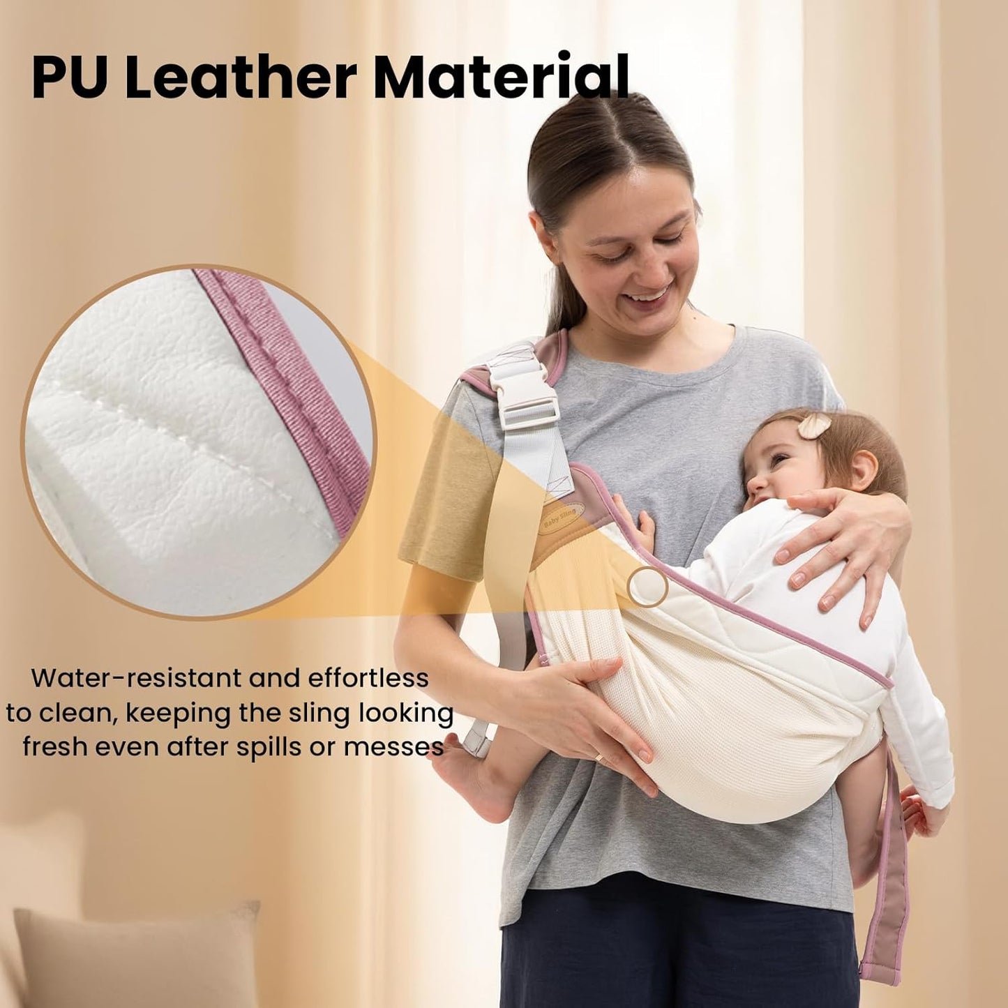 Baby Carrier Newborn to Toddler, Baby Sling Carrier, Toddler Carrier 25-60 lbs with Adjustable Straps, Soft Padded Edges, Lightweight and Travel-Friendly Newborn Baby Carrier