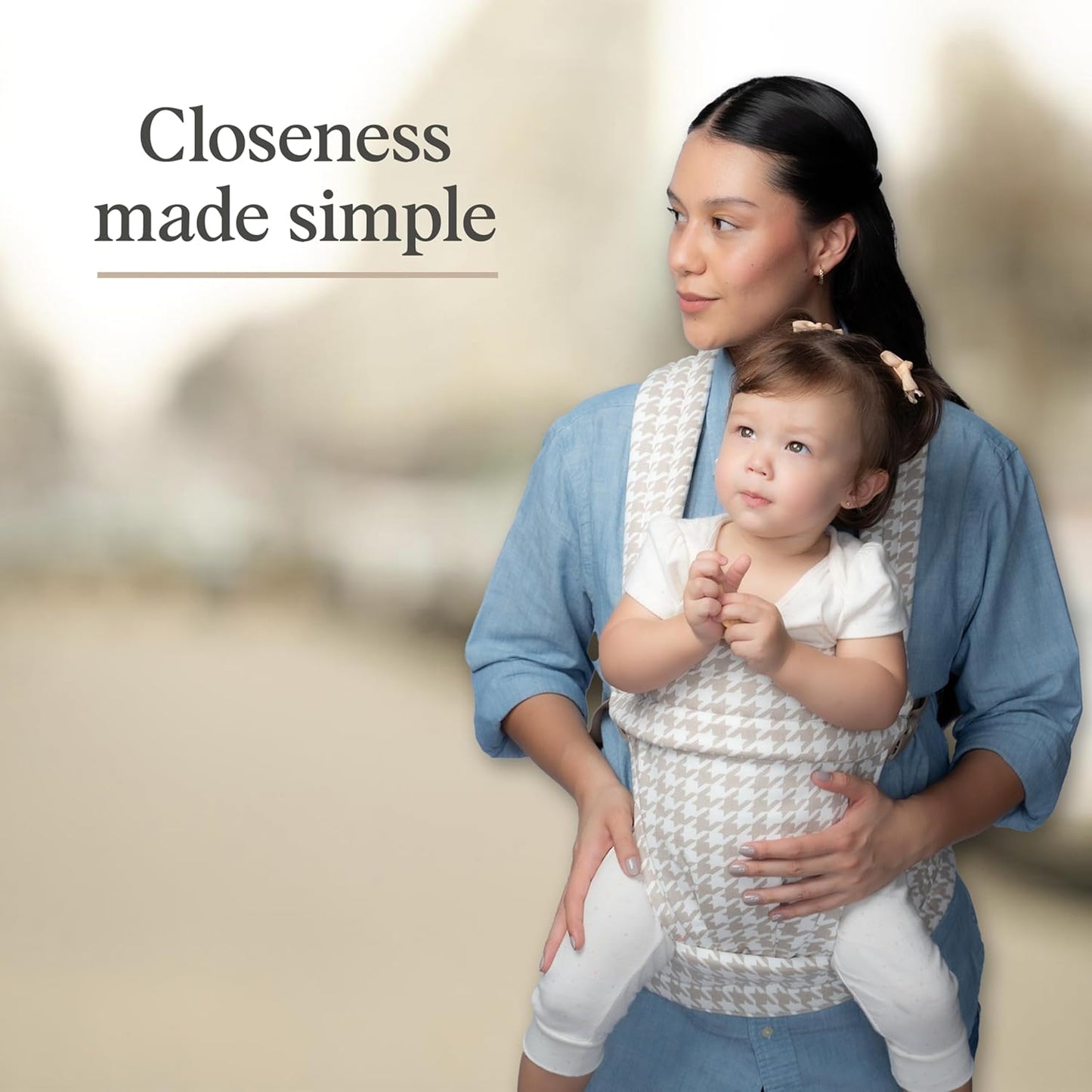 Cub & Co Ergonomic Baby Carrier Newborn to Toddler – 4-in-1 Adjustable with Head & Lumbar Support, Breathable Fabric, Padded Waistband & Travel-Ready Design (Houndstooth)