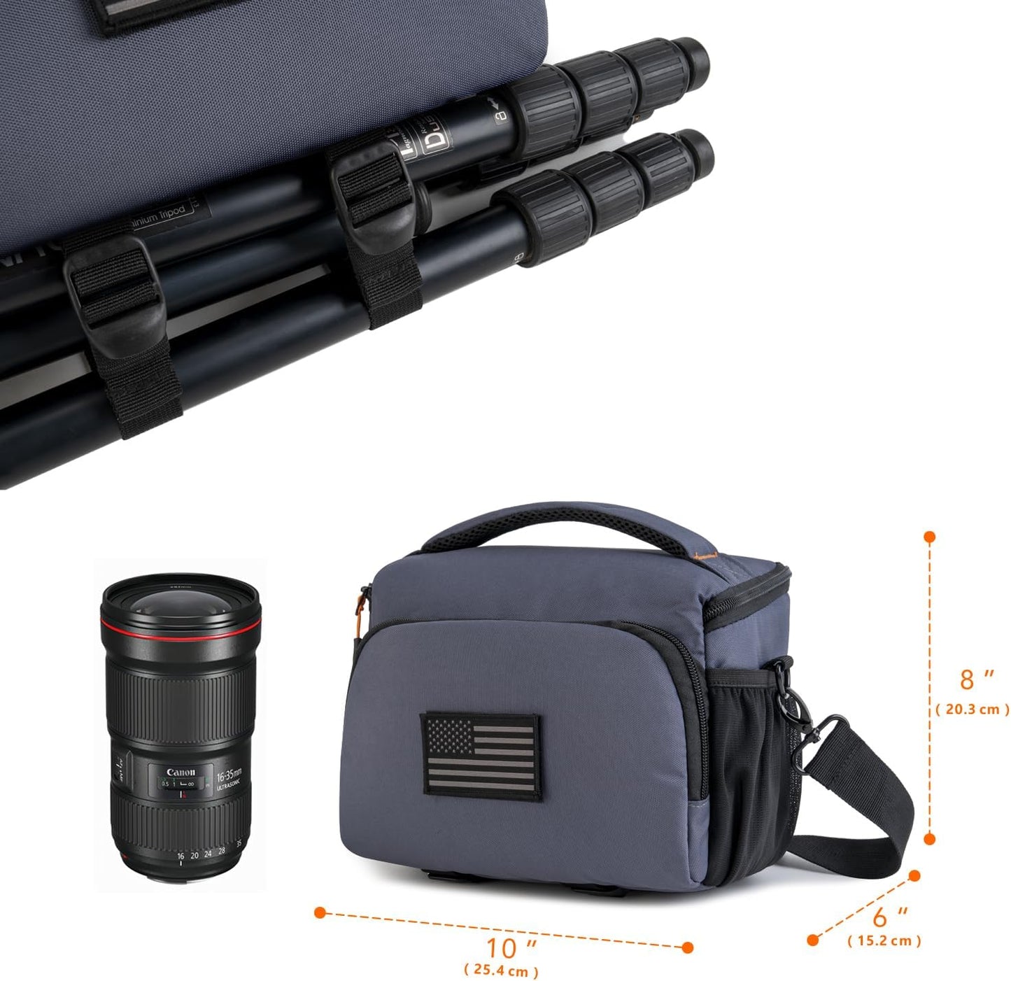 Camera Bag, Protective Covers Photography Shoulder Bag Compatible for Nikon, Canon, Sony DSL/SLR/Mirrorless Equipment Travel Waterproof