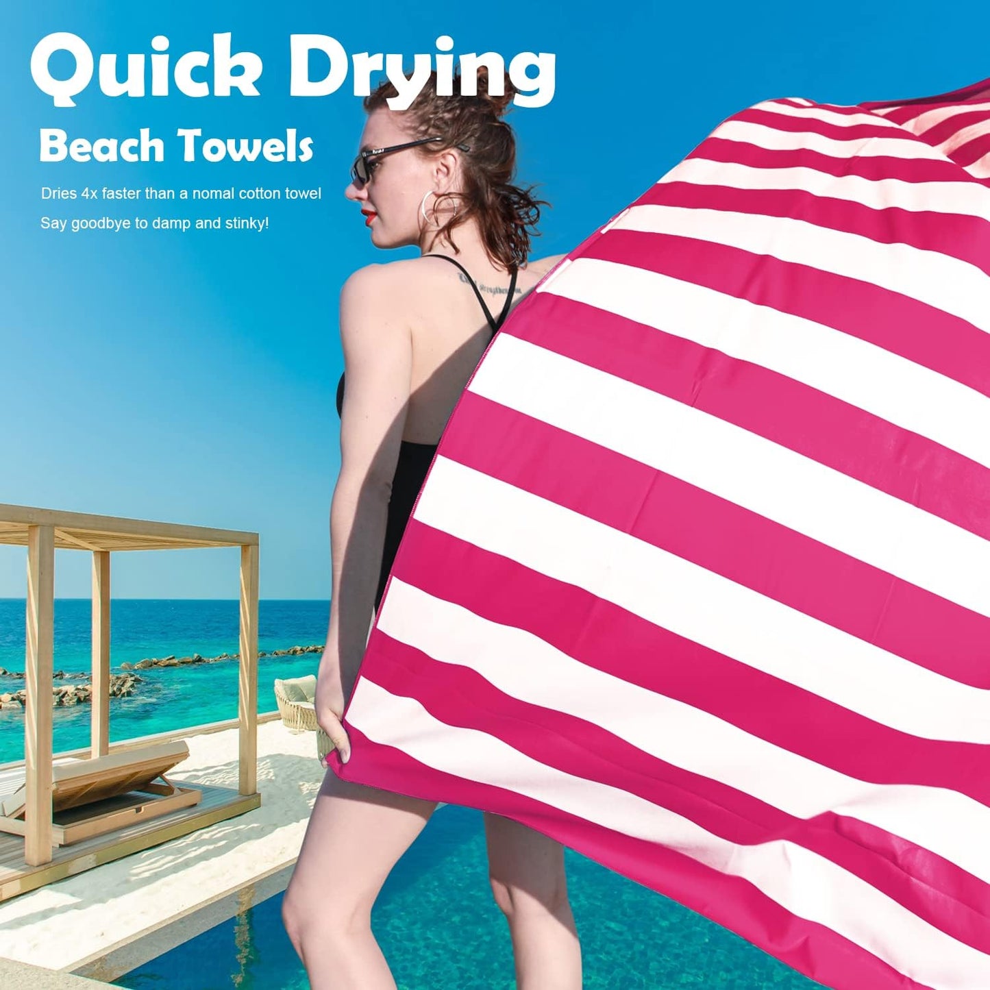 Your Choice Microfiber Quick Dry Sand-Free Beach Towel for Adults & Kids (67x35 Inch, 60x30 Inch) - Oversized, Compact, Lightweight, Absorben