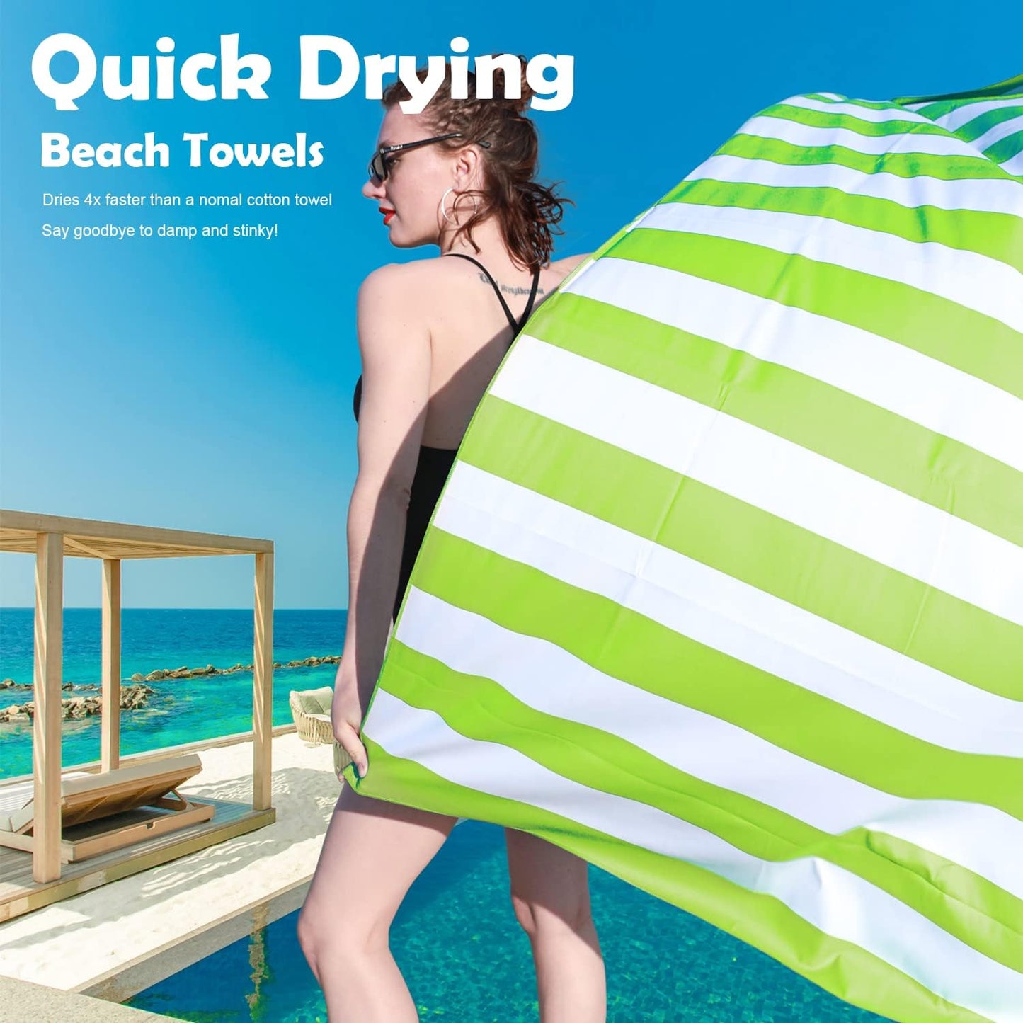 Your Choice Microfiber Quick Dry Sand-Free Beach Towel for Adults & Kids (67x35 Inch, 60x30 Inch) - Oversized, Compact, Lightweight, Absorben