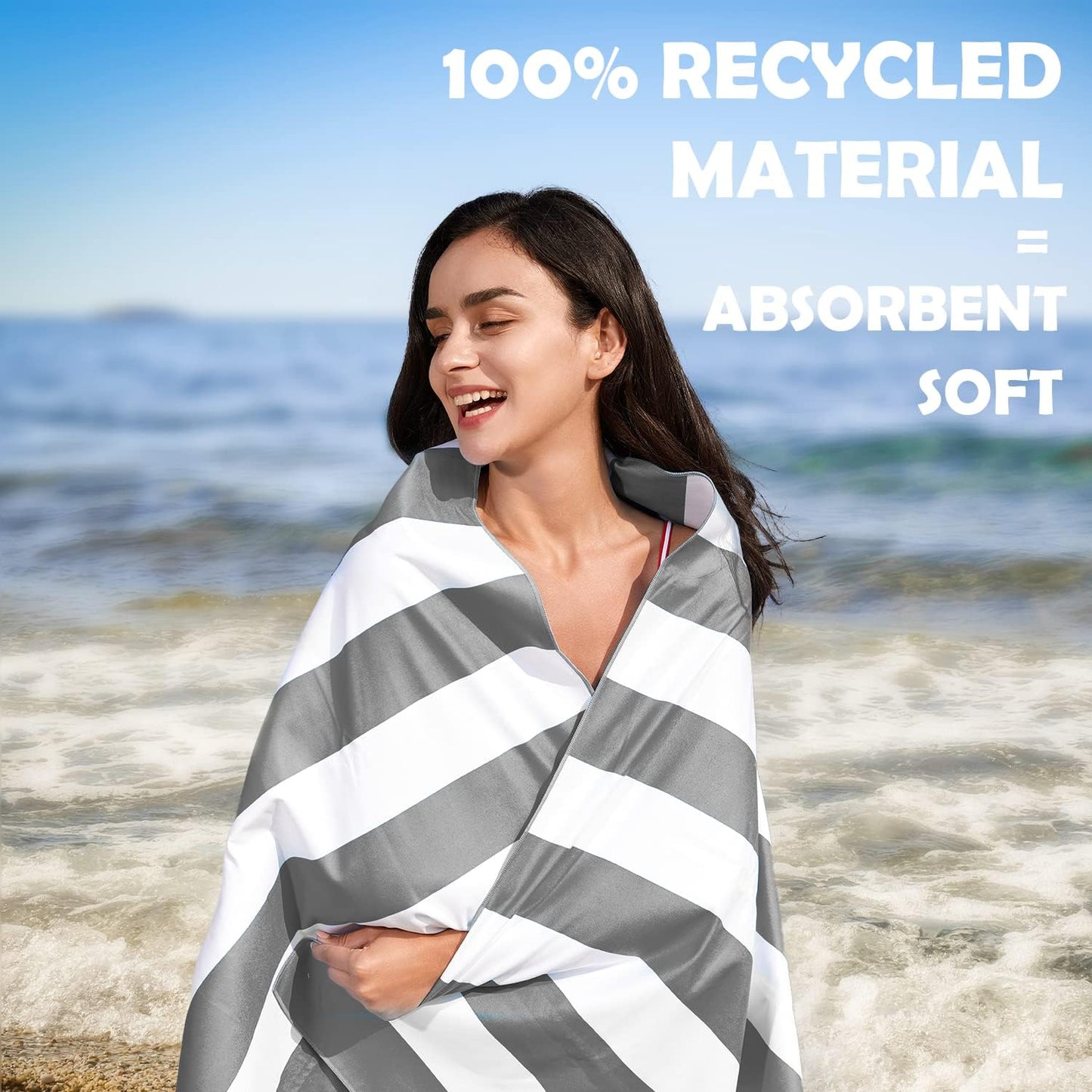 Your Choice Microfiber Quick Dry Sand-Free Beach Towel for Adults & Kids (67x35 Inch, 60x30 Inch) - Oversized, Compact, Lightweight, Absorben