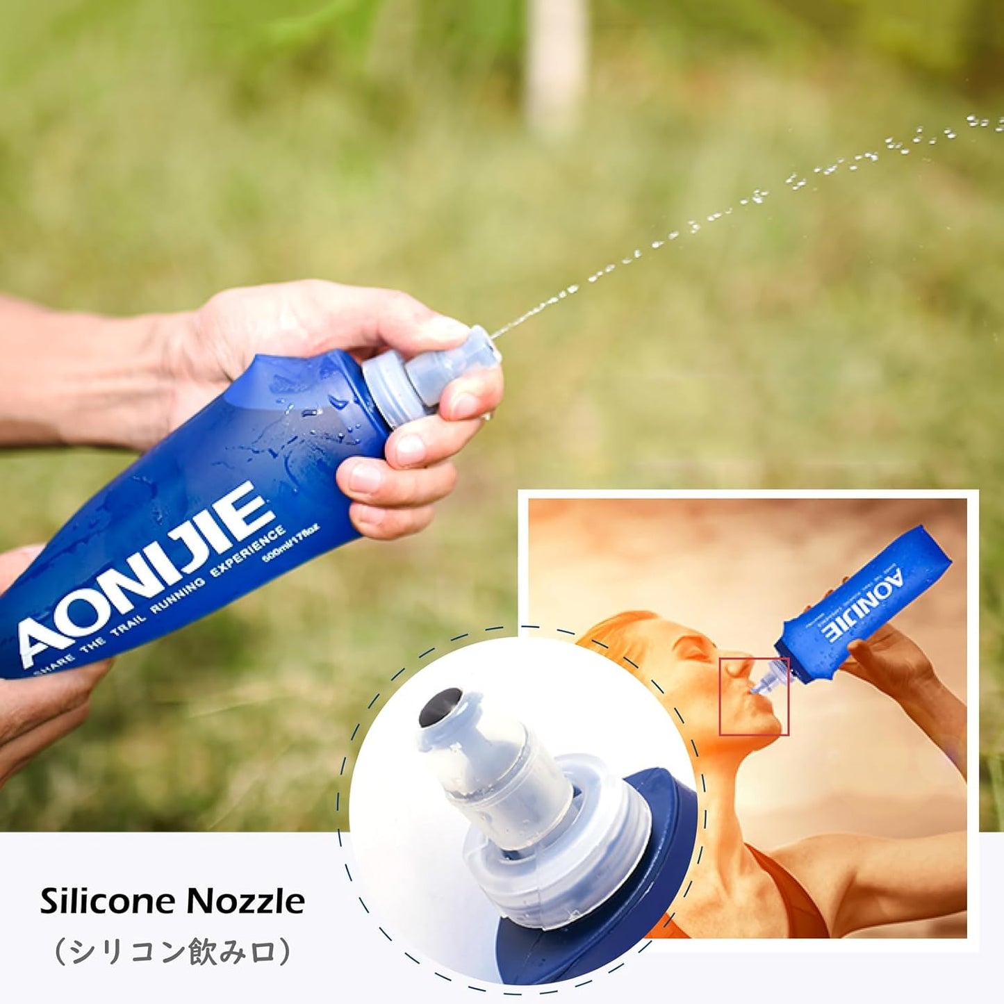 TRIWONDER Collapsible Water Bottles TPU Soft Flask Running Bottles BPA-Free Sports Flasks for Hiking Climbing Camping (250ml/8.45oz with Straws - Pack of 2)