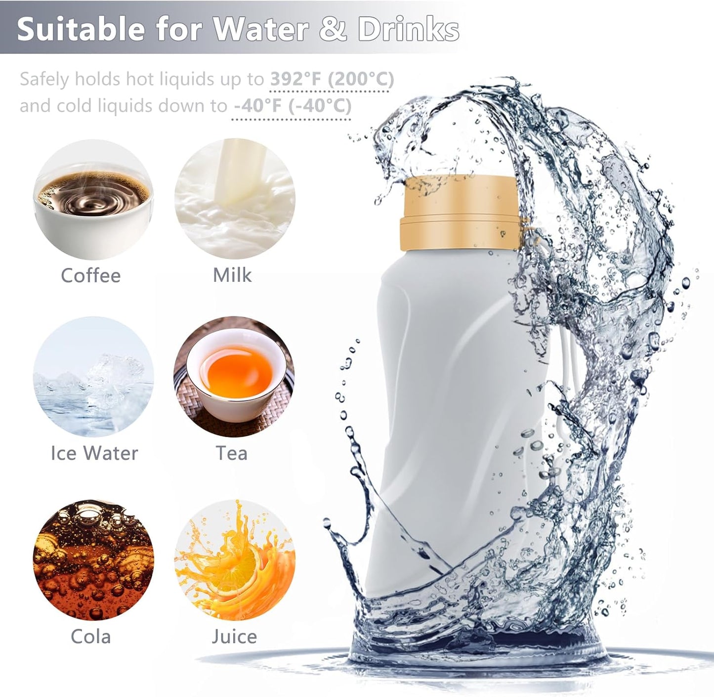 Collapsible Water Bottles,650ml,Leak Proof,Reuseable BPA Free Silicone Foldable Water Bottles,Durable Lightweight for Travel Gym Camping Hiking,Compact Size Portable Sports Water Bottle (Grey)