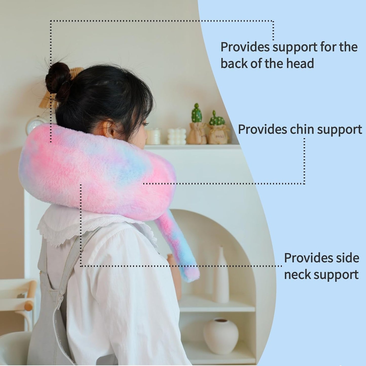 Travel Pillow Multifunctional Airplane Travel Neck Pillow Provides Neck and Lumbar Support During Travel Airplane Pillow Colorful Pink