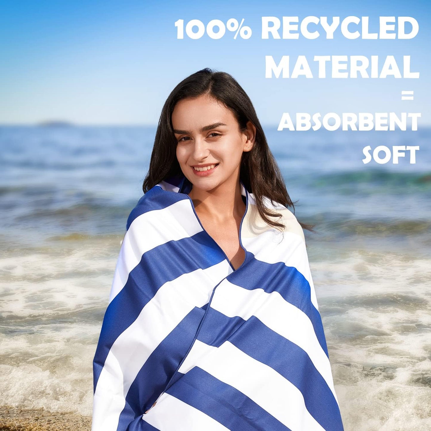 Your Choice Microfiber Quick Dry Sand-Free Beach Towel for Adults & Kids (67x35 Inch, 60x30 Inch) - Oversized, Compact, Lightweight, Absorben