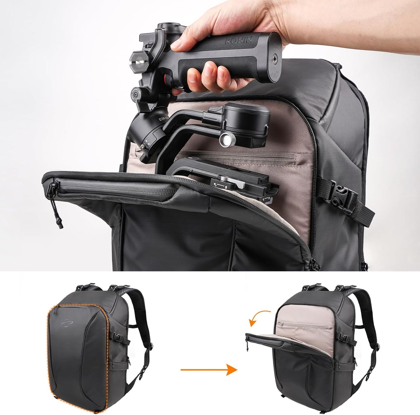 Besnfoto Camera Backpack for Photographer Expandable Waterproof Camera Bag for DSLR/SLR/Mirrorless/Drones Fit up to 16'' Laptop with Tripod Holder and Rain Cover