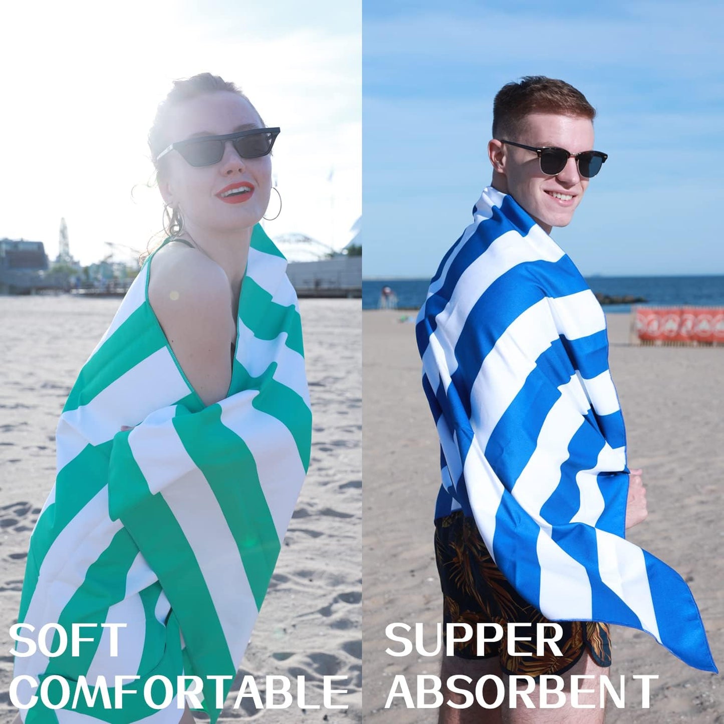 Your Choice Microfiber Quick Dry Sand-Free Beach Towel for Adults & Kids (67x35 Inch, 60x30 Inch) - Oversized, Compact, Lightweight, Absorben