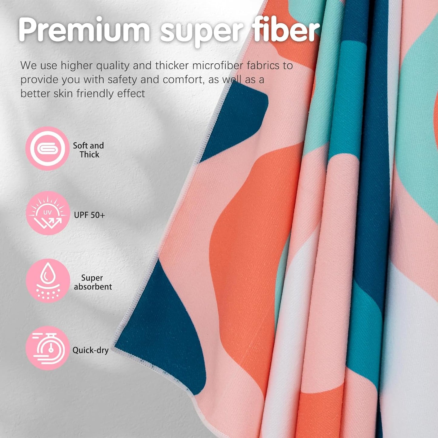 PY SUPER MODE 2 Pack Beach Towel - 75 x 35 inches Quick Dry Microfiber Beach Towels Oversized, Lightweight Soft and Absorbent Bath Towel Suitable for Swimming Pool Camping for Adults