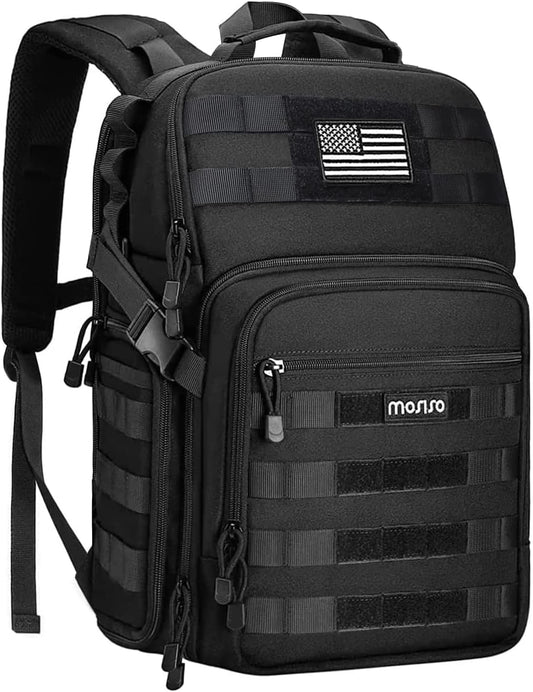 MOSISO Camera Backpack, DSLR/SLR/Mirrorless Tactical Camera Bag Case with Laptop Compartment Compatible with Canon/Nikon/Sony, Black