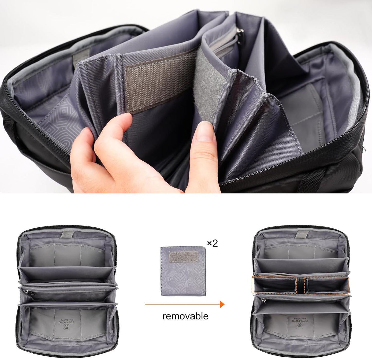 Besnfoto Tech Pouch Electronic Organizer Accessory Bag Waterproof Travel Portable Carrying Case for Cables, Camera Batteries, Photography card, MaceBook Charger