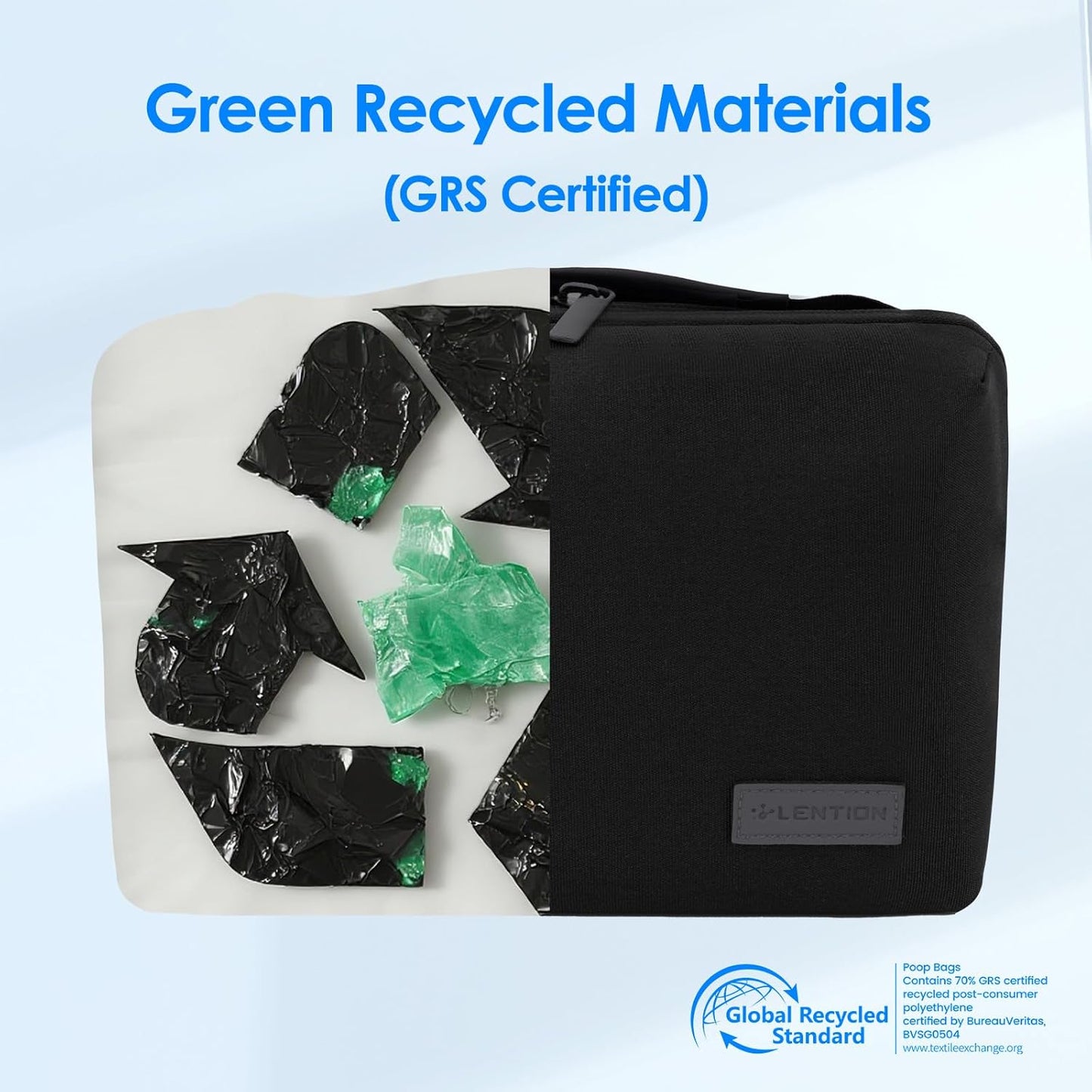 LENTION Electronics Organizer, Tech Organizer Travel Case, Tech Pouch, Cable Bag with ECO-Friendly Fabrics (GRS Certified) Cord organizer Travel Essentials Bag for AirPods, Cords, Charger (M378 Black)