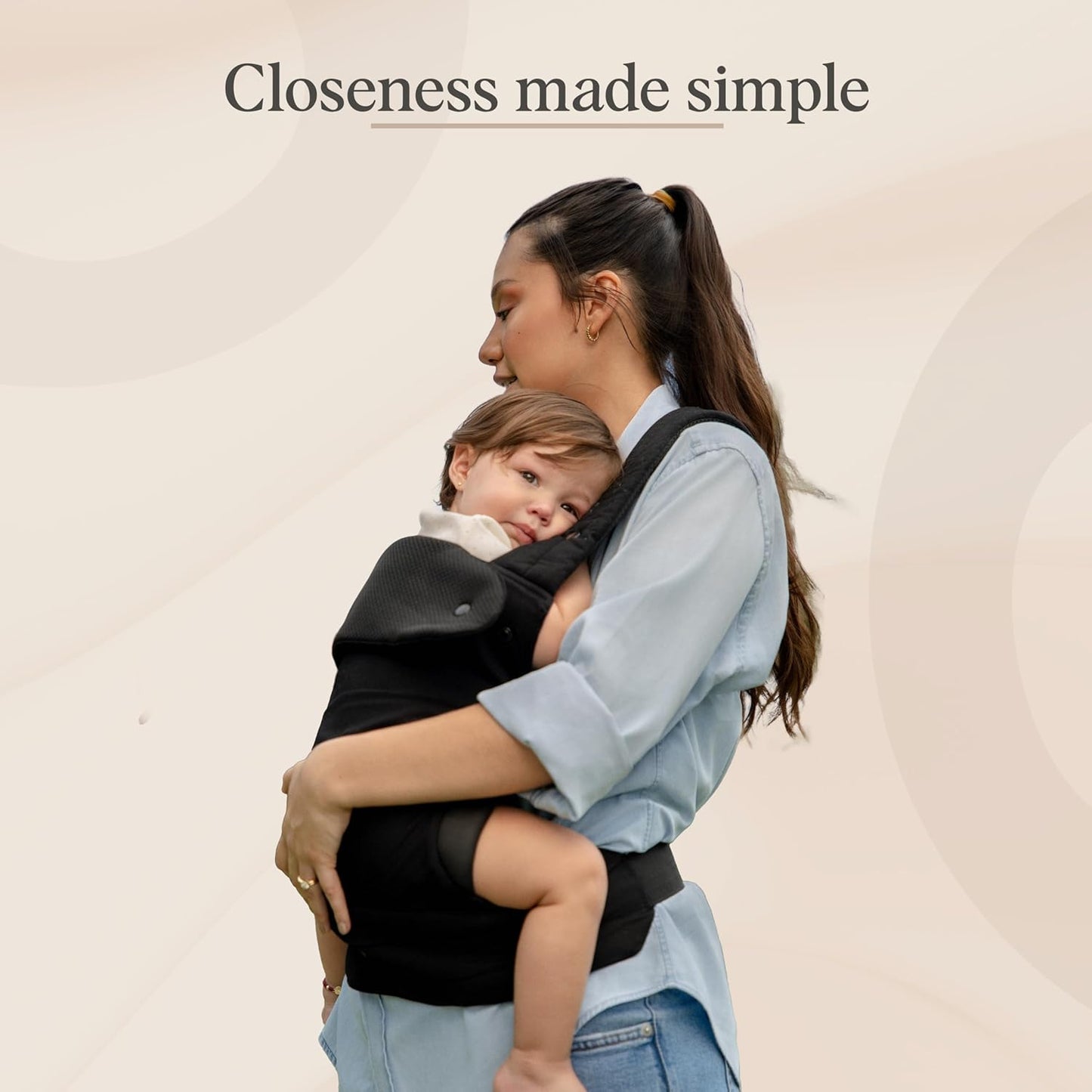 Cub & Co Ergonomic Baby Carrier Newborn to Toddler – 4-in-1 Adjustable with Head Support, Breathable Fabric, Padded Waistband & Travel-Ready Foldable Design (Black)