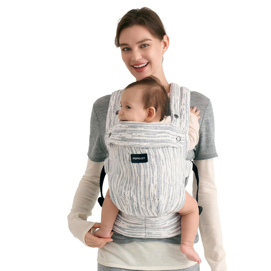 Momcozy Herihuge Baby Carrier - Crafted with Charming Jacquard Weaving, Durable, Stylish and Elegant, All-Day Comfort for Moms, Time Heritage Beige