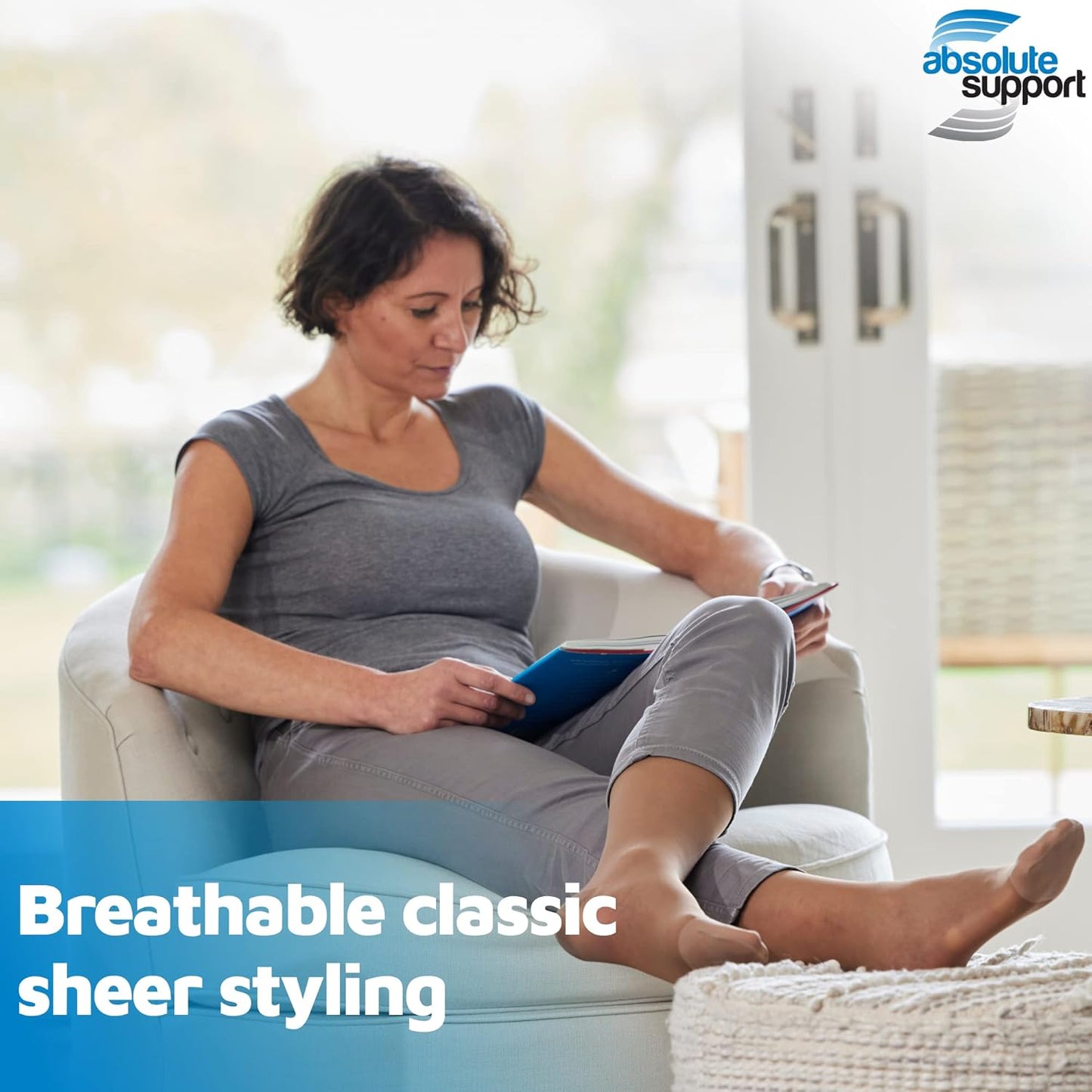 (3 Pairs - Closed Toe) Made in USA - Sheer Compression Socks for Women 15-20mmHg - Compression Stockings for Varicose Veins Circulation, Thrombosis, Embolism - Nude, Medium - A101NU2-3