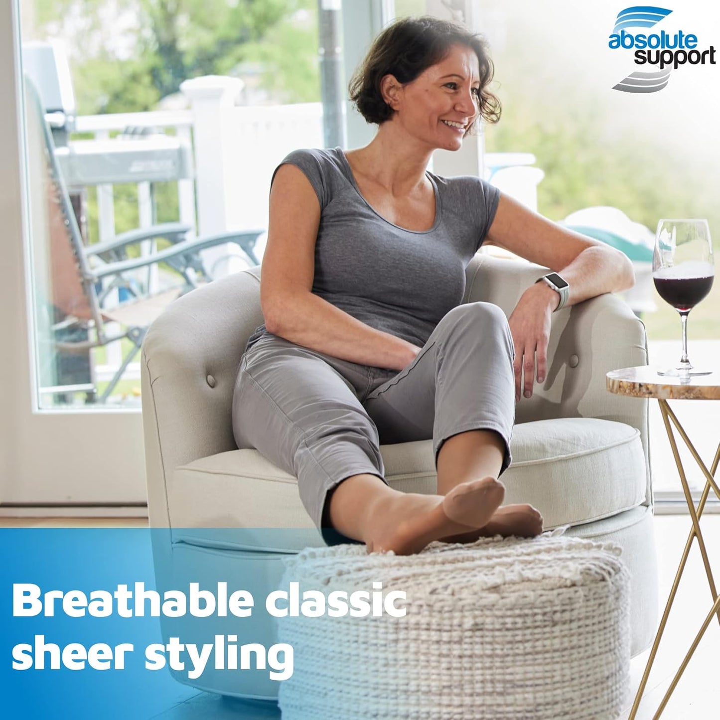 (3 Pairs - Closed Toe) Made in USA - Compression Socks for Women 15-20mmHg - Sheer Compression Knee High Stockings for Post Surgery, Pregnancy, Arthritis, Edema - Taupe, Large - A101T3-3