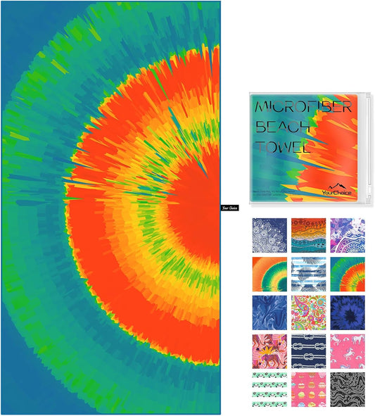 Your Choice Microfiber Quick Dry Sand-Free Beach Towel for Adults & Kids (67x35 Inch, 60x30 Inch) - Oversized, Compact, Lightweight, Absorben