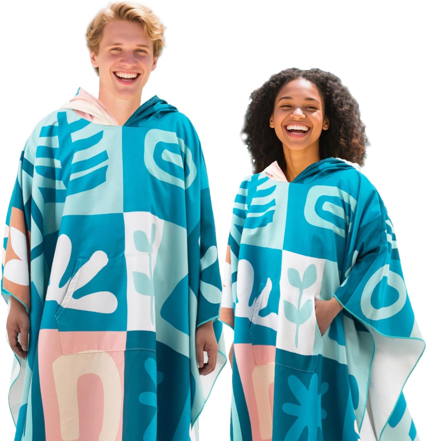 PY SUPER MODE Beach Hooded Towel Oversized - 60 x 40 inches Quick Dry Microfiber Beach Towels, Lightweight Soft and Absorbent Pool Towel Suitable for Bath Swimming Camping for Adults