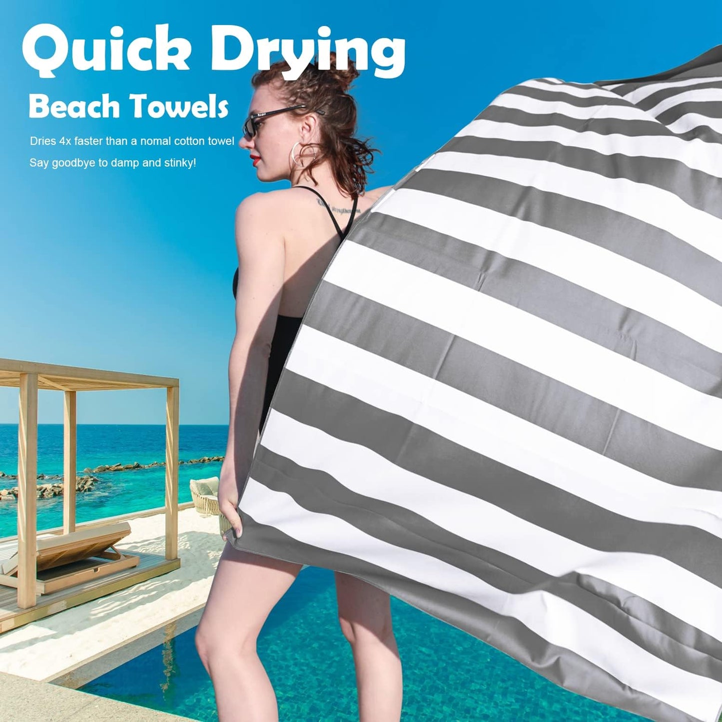 Your Choice Microfiber Quick Dry Sand-Free Beach Towel for Adults & Kids (67x35 Inch, 60x30 Inch) - Oversized, Compact, Lightweight, Absorben