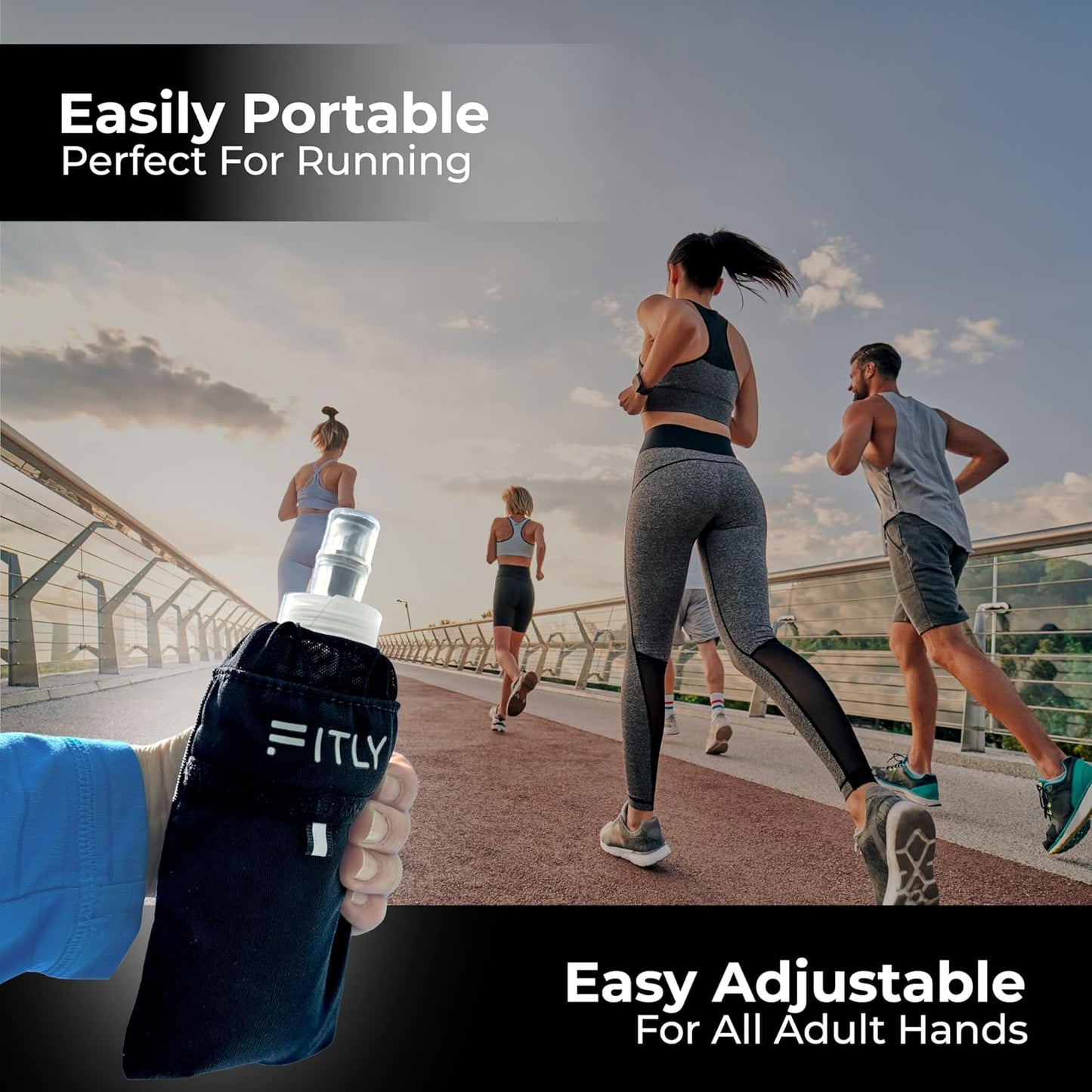 FITLY Soft Flask - Shrink As You Drink Soft Water Bottle for Hydration Pack - Folding Water Bottle Ideal for Running, Hiking, Cycling, Climbing & Rigorous Activity