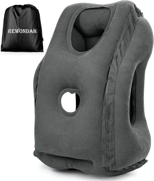 Rewondah Inflatable Travel Pillows for Airplanes | Airplane Pillow for Long Flight | Travel Plane Pillow for Airplanes Sleep Support | Blow up for Long Flights to Avoid Neck Pain